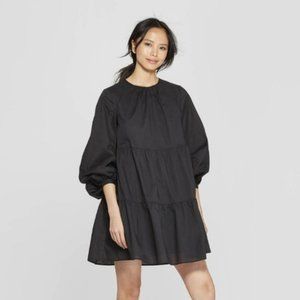 Who What Wear Long Sleeved Tiered Babydoll Dress